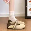 Zapatos Birkenstock de retazos de gamuza retro para mujer, nuevo modelo de otoño 2026, mocasines Mary Jane de una tira con suela blanda