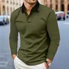 Estilo Minimalista Neutro para Camping al Aire Libre Ligero Superior Sencillo Básico Versátil Manga Larga Camisa POLO MB14