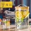 Botella de vidrio para fermentar vino resistente a altas temperaturas con grifo tarro de vino botella para hacer vino de uva barril para té de frutas tarro de vino medicinal cubo de bebidas de autoservicio
