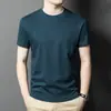 Tienda de Fábrica Camiseta de Verano para Hombre de Algodón Puro + Algodón Piqué 220g Color Sólido Cuello Redondo Manga Corta Mismo Estilo Transmitido en Vivo en Tiktok