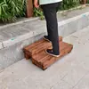 Reposapiés de Madera Maciza Anticorrosión Taburete Escalón para Balcón Exterior Reposapiés Elevador de Altura para Cocina Interior Reposapiés para Oficina