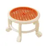 Banqueta Pequena com Rodas Giratórias para Uso Doméstico, Banqueta Baixa Móvel, Bancada Pequena para Sala de Estar, Banqueta Redonda Pequena para Limpeza do Chão, Troca de Sapatos na Porta
