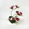 9 Hastes Orquídea Phalaenopsis Artificial Vaso Crescente Novo Estilo Chinês Tátil Flor Artificial Ornamento Sala de Estar Gabinete de TV Bonsai Decorativo