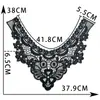 Preto e branco I poliéster Gola em forma de espinho bordada vazada Renda para costura DIY Acessórios decorativos para vestido cheongsam roupas acessórios