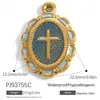 Accesorios de Joyería de Acero Inoxidable Transfronterizos Maleta de Dibujos Animados Goteo de Aceite Flor Colorida Chapado en Oro Real de 18K Colgante