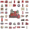 56 Pegatinas Retro Culturales y Creativas de Monumentos de Londres Periféricos de Viaje Manual de Bricolaje Pegatinas Decorativas Impermeables de PVC para Cuaderno