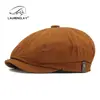 Gorra de Algodón Estilo Retro Vintage Británico Newsboy Unisex Versátil Sombrero de Artista Sencillo Lisa con Visera Corta Gorra de Béisbol Moderna