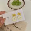 Brincos de Prata S925 Verão 2021 Fofo Laço Pontos Creme Florzinha Tachinha Doce Brincos Elegantes