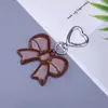 Nuevo Llavero de Metal Electroplateado con Forma de Lazo y Corazón Estilo Ins Colgante para Bolso y Teléfono