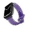Para iwatch8 geração relógio Série7 pulseira Apple 6/5/4/3/2/1 geração gelatina TPU transparente flash