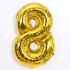 Balões de Número Dourado Prateado Folha de Alumínio 16 polegadas Balões de Decoração Festa de Aniversário Infantil Adulto Decoração Suprimentos