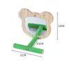 Plataforma de Espejo para Petauro del Azúcar, Percha de Madera de Pimienta, Palo de Juego de Madera Maciza, Juguete para Aliviar el Aburrimiento, Accesorio Colgante para Jaula, Decoración para Jaula de Pájaros