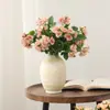 Ramo Pequeño de Flores Artificiales de Camelia, Manojo Pequeño de Adornos Florales para Decoración de Sala de Estar en Casa, Materiales de Flores Artificiales de Alta Gama