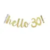 Banderín de Papel con Purpurina Transfronterizo "¡Hola + Un Año!"" Las Decoraciones de Fiesta de Cumpleaños Son Adecuadas para Celebraciones de Aniversario.
