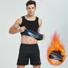 Roupa de Suor para Corrida Yoga Queima de Gordura Verão Masculina Justa Treinamento Fitness Colete Esportivo Controle de Barriga Moldagem Elástica