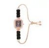 2025 Nueva Moda Color Sólido Cuadrado Circonita Correa Delgada Cuadrado de Diamante Reloj para Mujer Pulsera de Ajuste Libre Reloj para Mujer