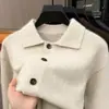 Nuevo Suéter Grueso de Lana Pesada para Hombre Otoño/Invierno 2026, Cárdigan Suave y Acogedor, Estilo Moderno Versátil de Color Sólido