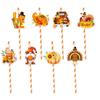 Nuevo Tapón de Paja Decorativo de Acción de Gracias de Amazon Fiesta de Otoño Calabaza de Acción de Gracias Tapón de Paja
