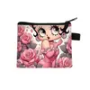 Bolsa de monedas de dibujos animados Miss Betty Estampado LOVE Cierre de cremallera Almacenamiento Bolsa pequeña Portátil para niñas Llavero para monedas Venta al por mayor