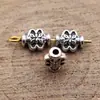 7.9X5.9X3.5Mm, Diámetro del Agujero Aproximadamente 1.7mm, 0.38g, Color Plata Antigua, Cuentas Separadoras Pequeñas con Agujero, Forma de Flor