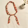 Collar Bufanda de Seda Estrecha con Puntos y Cuentas Estilo Étnico Retro para Mujer, Diseño Único y de Nicho, Accesorio Versátil para el Día a Día