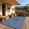 Material Plástico com Textura Linear, Tapete para Praia e Piscina, Resistente ao Desgaste, Espessado, Tapete Dobrável para RV, Tapete Antienvelhecimento para Varanda e Pátio