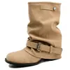 Botas Curtas Aumentadoras de Altura Interna 8cm~ Outono/Inverno 2026 Design Emagrecedor Sentido de Design Sola Grossa Botas de Calça Commuting Casual Botas de Cano Médio Femininas