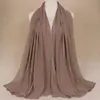 Artículo de Comercio Exterior de Alta Venta: Bufanda Larga Versátil de Gasa con Perlas, Cadena y Pedrería para Mujer, Elegante, Cómoda, Chal y Pañuelo de Cabeza Sencillos
