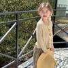 [Estilo Grande Promoção] Roupas de Proteção Solar Tricotadas Leves para Crianças Verão 2024 Meninas Estilo Coreano Cardigan Vazado Tops