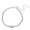 Pulseira Europeia e Americana Ins Zircônia Verde Simples Quadrada Moda Exagerada Personalidade Esmeralda Corrente Cubana Corrente Grossa Pulseira