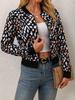 Chaqueta Casual Transfronteriza para Mujer, Nuevo Producto de Otoño 2025 de Aliexpress, Chaqueta Exterior con Cremallera de Moda Europea y Americana Estampada para Mujer