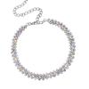 Collar Transfronterizo de Temperamento Simple con Diamantes Completos para Mujer, Personalidad de Celebridad de Internet Japonesa y Coreana, Cadena de Clavícula, Collar de Moda Trendy, Cadena de Collar, Suministro Directo de Fábrica