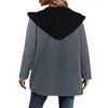 2024 Moda Casual de Otoño e Invierno para Mujer, Sudadera con Capucha y Cardigan de Bloques de Color, Comercio Exterior Europeo y Americano Transfronterizo