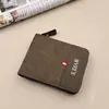 Carteira Curta Masculina com Zíper, Patchwork Fosco Vintage, Fornecimento Direto Transfronteiriço, Estilo Zíper Horizontal 80% de Desconto Porta-Moedas