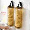 Organizador de Sacos de Lixo de Cozinha para Pendurar, Bolsa de Armazenamento Extraível Montada na Parede, Coletor Conveniente de Sacos Plásticos Redondos