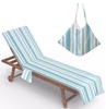 Nuevo Producto Cubierta de Microfibra para Silla de Playa Toalla para Reclinable Bolsa para Toalla de Playa Impresión Digital 3D Serie Ola Geométrica