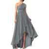Vestido de Noite Transfronteiriço da Amazon para Mulheres, Novo Estilo, Elegante Ombro Único, Pequena Cauda, Banquete de Socialite, Festa de Aniversário, Vestido para o Dia a Dia