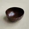Tigela de Casca de Coco Vietnamita Natural Colher de Madeira de Coco Hainan Casca de Coco Velha Garfo Faca Tigela Criativa para Sobremesa Salada de Frutas