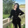 Abrigo de terciopelo dorado estilo Chanel de alta gama para mujer, otoño e invierno, nuevo estilo coreano, estilo francés, top versátil para socialité