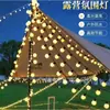 Camping Cadena de Luces de Bola Grande Carpa Canopy Camping Puesto de Mercado Nocturno Luz de Ambiente Solar Exterior Impermeable Luz Decorativa