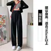 Pantalones de chándal grises para mujer Otoño/Invierno 2025 Nuevos de cintura alta adelgazantes con caída forro polar pierna recta cordón estilo americano Metabo