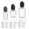 Botellas de Perfume de Vidrio en Stock 30/50ml Botellas Cuadradas Transparentes Botellas Dispensadoras de Agua Cosmética Botellas de Perfume Vacías Tipo Prensa Venta al por Mayor