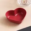 Plato para Condimentos de Paja de Trigo para Cocina Casera, Plato Pequeño Creativo de Plástico en Forma de Corazón para Pepinillos, Vajilla, Plato para Salsa para Untar, Plato para Snacks