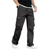 Pantalones de Trabajo Casuales Multibolsillos de Comercio Exterior Transfronterizo para Hombre, Nuevo Estilo Primavera/Verano/Otoño, Pantalones Largos Rectos Holgados, Al por Mayor en Stock