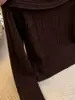 Top de punto de un solo hombro para mujer, estilo francés de alta gama, ligeramente maduro, para otoño, adelgazante, manga larga, absolutamente hermoso, súper atractivo