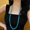 Cadena de collar de suéter de turquesa artificial de alta calidad para otoño e invierno Cadena para la clavícula