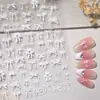 Pegatinas Dulces de Uñas con Moño y Base Adhesiva Plana, Versátiles Pegatinas de Uñas Rojas con Moño para DIY, Estilo Dh