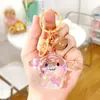 Chaveiro Acrílico Sanrio Preenchido com Óleo Fofo Kuromi Garrafa de Areia Líquida Bolsa de Chaveiro Pingente de Desenho Animado Presente Atacado