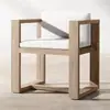 Mesas y Sillas de Exterior, Jardín de Patio de Villa, Mesa Larga de Madera Maciza, Muebles de Ocio para Terraza de Casa Modelo, Mesa de Comedor de Exterior de Diseñador