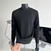 Camiseta Masculina Pesada de Manga Longa 2026 Homens Primavera Outono Roupa de Baixo Gola Pequena Top Camada Base Masculina Moletom Casual Homens